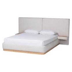Baxton Studio Jacinta Platform Bed with Floating Nightstands, Queen